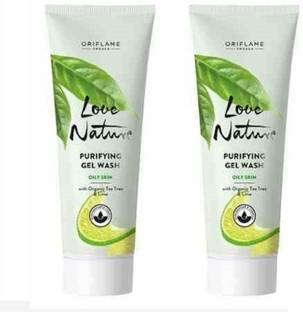 Oriflame LOVE NATURE Purifying Gel Wash with Organic Tea Tree & Lime (Set of 2) Face Wash