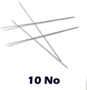 Fashion Traders Knitting Needle - No 10 Double Sided, Length - 22 cm, Set of 4, Aluminium, for Making Neck of Woolen Artefacts Like Sweaters, Knitting Pin