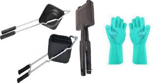 RBGIIT Regular ,Square And Grill Toster Black with Green Dish Cleaning Gloves 0 W Pop Up Toaster