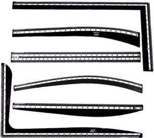 Hirday Fashion Designing Tailoring Plastic Scales SET OF 6 - Hip Curve, Arm Curve, Leg Curve, Ruler, L scale straight, L scale curve(Black) Sewing Kit