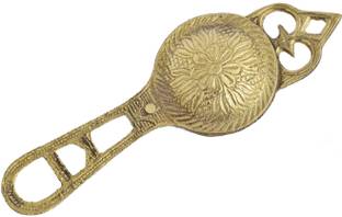 Real Craft Brass Kajrota Kajal Dani,Kajal Pati,kajal Box for Baby and Women,set of 1 Decorative Showpiece  -  2 cm