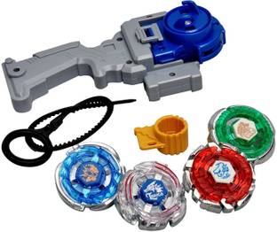 FLIPBOAT 4D Metal Fusion Beyblades Grey Color, System beyblades, 3 in 1 beyblades Metal Fighter, Fighters Fury with Metal Fight Ring and Handle Launcher Toy (Grey Color)