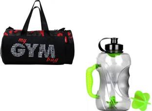 EMMKITZ Combo my red gym bag with gallon bottle Home Gym Kit Gym & Fitness Kit