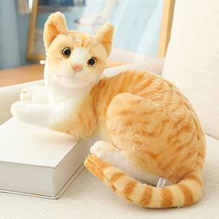 Tickles Cat Animal Soft Stuffed Plush Toy for Kids Baby Girls & Boys Birthday Gifts Home Decoration  - 28 cm