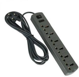 Skeisy EXT-106 6 SOCKET PLUS 1 SWITCH WITH ONE LED AND 3 MTR LONG WIRE CAPACITY UP TO 6AMP(grey)(grey) 6  Socket Extension Boards