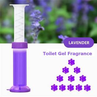 Newvent Toilet Air Freshener and Toilet Cleaner, Flower Gel Bathroom Freshener, Toilet Fleshing Air Detergent, Toilet Gel Deodorize (Pack of 1, Color: Purple) Lavender Gel Toilet Cleaner