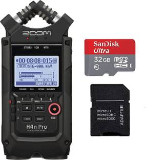 ZOOM H4N PRO Black with 32GB SD Card & Card Adapter 14 Tracks Digital Multi-track Recorder