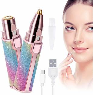 SHARPNAL Portable 2 In 1 Flawless Eyebrow Remover and Pain less Hair Remover Hair Curler