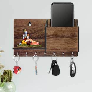 Yami Creative Fancy Home Multi Holder With Mobile Charger Stand Wood Key Holder