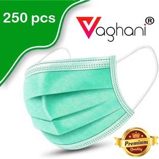 Vaghani 250 Pcs Mask With Nose Pin 3 Ply Surgical Mask (250 Piece) ( Relience Green ) Surgical Mask With Melt Blown Fabric Layer