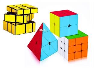 D ETERNAL Cube 2x2 3x3 Pyraminx Pyramid Triangle & Mirror Magic Cube Combo