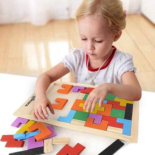 GREEN WAY Wood Intelligence Brain Games Building Blocks Teasers Educational Toy for kids