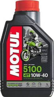 MOTUL 5100 4T 10W40 Engine Oil For Bikes with Smart Shine Sponge Combos Synthetic Blend Engine Oil