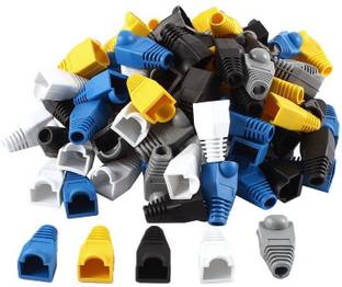 LipiWorld RJ45 Boot Plastic RJ45 Ethernet Network Cable Strain Relief Boots Cable Cap Connector Plug Covers for CAT5 CAT5e CAT6 (Pack of 50) RJ45 Boot Plastic Cap Cover Wire Connector