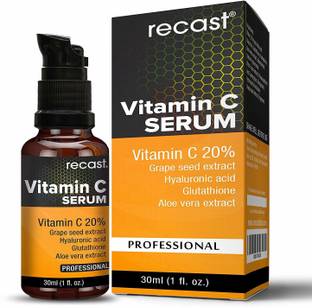 recast Vitamin C Serum For Anti ageing, Moisturiser With Hyaluronic Acid, Glutathione & Grape Seed Extract