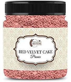 ORGANIC NATURE Red Velvet Eggless Cake Mix Cake Premix Powder Red Velvet Cake Mixture 250 Gram (Jar Pack) Cream of Tartar Powder