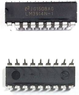 INVENTO 2pcs LM3914N-1 LM3914 3914 IC LED Driver LED Lighting Drivers Dot or Bar Display 3V to 15V input, 10 Outputs, 1.34V/30 mA out, DIP-18 Automotive Electronic Hobby Kit