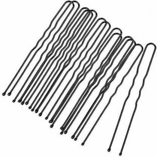 Sharum Crafts Women's U Shape Pins,Jura Pins, Bridal U Pins & Bun Pins for Kids/Girls/Women. (20 Pieces - Black) Hair Pin (Black) Hair Accessory Set