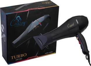 crazzy Professional Turbo CRT-202 Hair Dryer, 2 Speeds/ 3 Heat Setting, Overheating Protection, Cool Shot Function, Styling Concentrator, LED DISPLAY, Hair Dryer