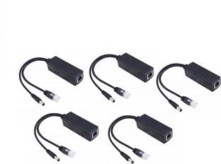 LipiWorld PoE Splitter Power Over Ethernet Adapter Active 48V to 12V for IP Camera IP Phone POE Devices PoE Switches (Pack-5) Lan Adapter