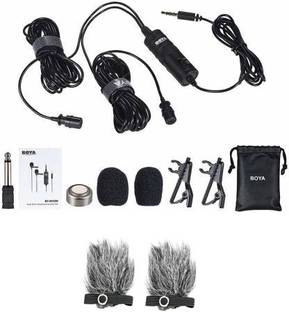 BOYA BYM1DM with 2 FUR-LAV Windshield Microphone Microphone