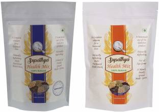 Supathya Multigrain Health Mix Porridge - Combo Pack -Sattu Powder - Oats + Without Oats - with Ragi for Babies Kids & Adults 200 + 200g