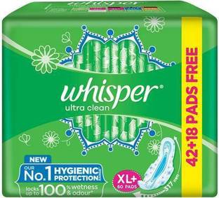 Whisper Super Saver Pack of (60 Ultra Clean) Sanitary Pad