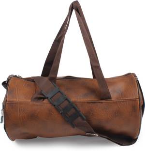 BBR Gym Duffel Sport Round Fitness Large Bag For Men and Boy, Brown Leather Bag