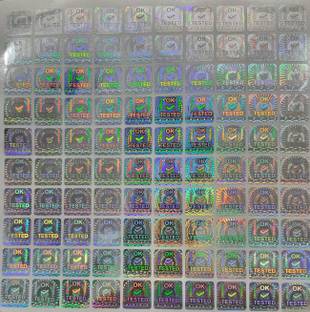 Securitech 1.4 cm OK TESTED, Silver Hologram 14mm Square with Round Corner (2500) Non-Reusable Sticker