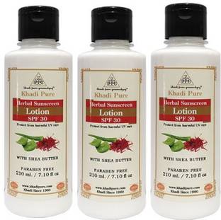 Khadi Pure Gramodyog Sunscreen - SPF 50 PA++ KHADI PURE SUNSCREEN LOTION -210ML(PACK OF 3 Pcs)