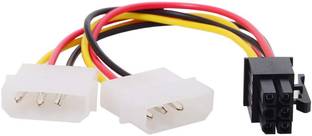 LipiWorld  TV-out Cable 6 Pin PCI Express to Dual 4 Pin Molex LP4 Power Cable Adapter Video Graphics Card Power Cable (Dual 4Pin to 6Pin Pack-1)