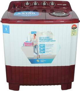 Voltas Beko by A Tata Product 7 kg Semi Automatic Top Load Washing Machine Red