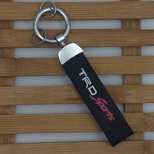 Znee Smart Key Chain for Yamaha Car Bike Black Leather Keychain Key Ring with Hook Locking Key Chain