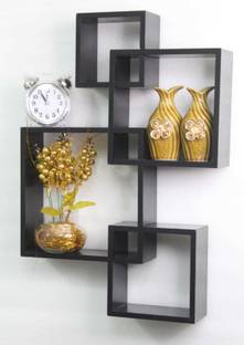 Raj Handicrafts Wall Decoration Intersecting Floating Shelves Wooden Wall Shelf