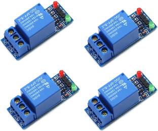 Grahikum 5V One 1 Channel Relay Module Relay Switch with OPTO Isolation High Low Level Trigger Compatible with Arduino Raspberry pi ARM AVR(Pack of 4) Electronic Components Electronic Hobby Kit