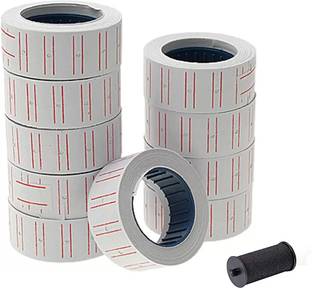 MotoPanda Price Labels Paper Tag Mark Sticker for MX-5500 Price Gun Labeller, 10 Rolls with 1Ink Roll self Paper Label