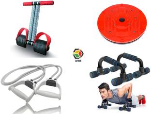 LINOX combo of tummy trimmer,toning tube,pushup bars and tummy twister Resistance Tube