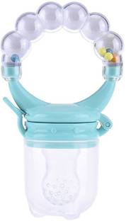 Kidsify Nibbler, Soother for Babies | Pacifier for New Born Baby with Rattle Handle | Silicone Fruit and Juice Feeder Kids Nipple Pacifier for Fruit Vegetable BPA Free (Blue) Soother
