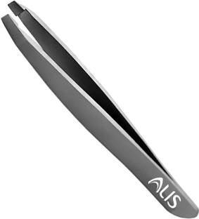 alis SS Square Flat Tip Precision Tweezers for Eyebrows, Hair Plucker, Eyebrow, Upper Lips Eyelash Extensions for Daily Beauty Routine - Essential Beauty Tool, Splinter, Blackhead Remover