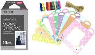 FUJIFILM Instax Mini Monochrome 10x1 With Rabbit Design Hanging Papr Photo Frame Film Roll