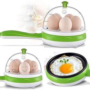NMS TRADERS Non Stick Mini Egg Frying Pan Boiler Egg Cooker Single Layer Handle Egg Boiler with Non Stick Fry pan Electric for Omelette Maker and Other Egg Variety,Egg Poacher for Steaming, Cooking, Boiling and Frying Egg Cooke Egg Cooker