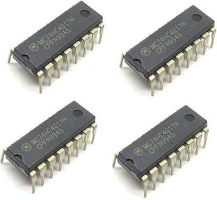 INVENTO 4Pcs 74HC4017N 744017 IC Logic IC Decade Counter, HC Family, 83 MHz, 2 V to 6 V, DIP-16 Automotive Electronic Hobby Kit