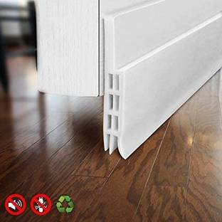 Breewell 50 mm Wide, Under Door Sweep Weather Stripping Door Bottom Seal Strip Door Draft Stopper (White, 1 Meter) 1 m Anti Slip Tape