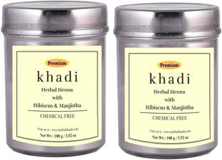 Premium Khadi Henna powder with Hibiscus & Manjistha (Chemical Free)