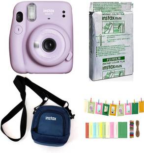 FUJIFILM Instax Mini 11 Mini 11 Purple with Pouch and 10x1 film Instant Camera With bunting1 Instant C...