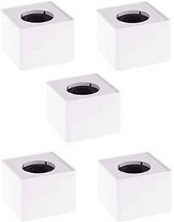 Daz Cam ABS Injection Molding Square Cube Interview Mic Microphone Logo Flag Station Logo -White Pack of 5 Holder