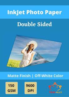 True-Ally A4 Double Sided Matte Inkjet Photo Paper (Of-White) Size - 8.5x11 Inches, 150 GSM (A4-50 Sheets) Unruled A4 150 gsm Inkjet Paper