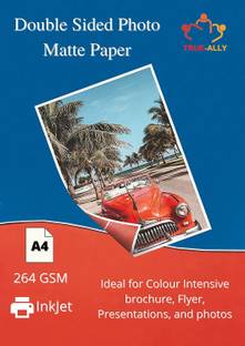 True-Ally A4 Double Sided (LUSTER) Matte Inkjet Photo Paper Size - 8.5x11 Inches, 264 GSM (20 sheets) Unruled A4 264 gsm Photo Paper