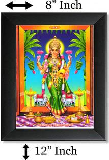 The Vastu Graha Laxmi Photo With Frame | Vastu Aiswarya Lakshmi Photo with Frame 12*8 Inch Photographic Paper