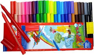 FABER-CASTELL Basket 25 Shades Connector Pens Smooth Nib Sketch Pens  with Washable Ink